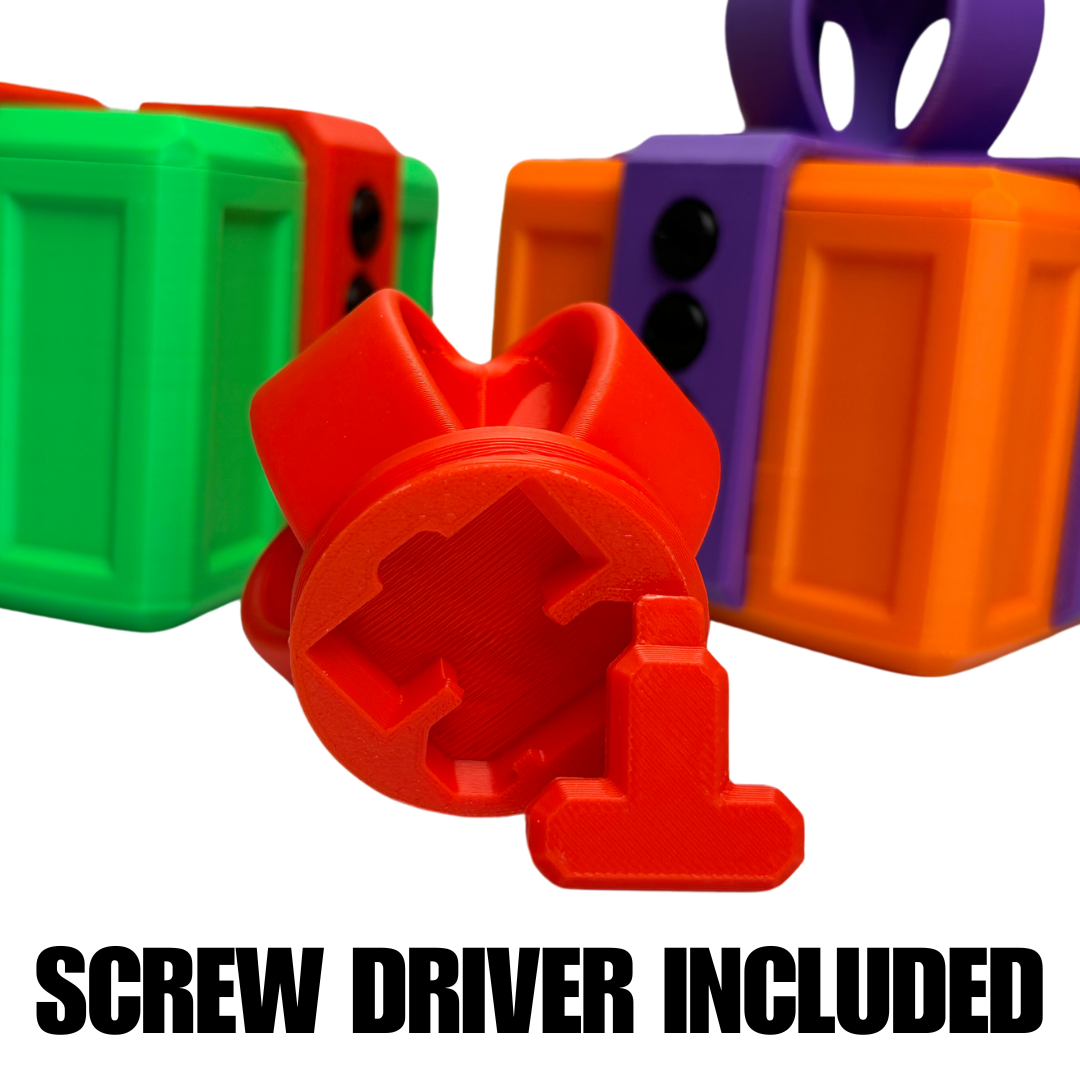 Colorful plastic tools with a screwdriver included Novelty surprise pop-up gift box with elegant bow and hidden prank mechanism for adults