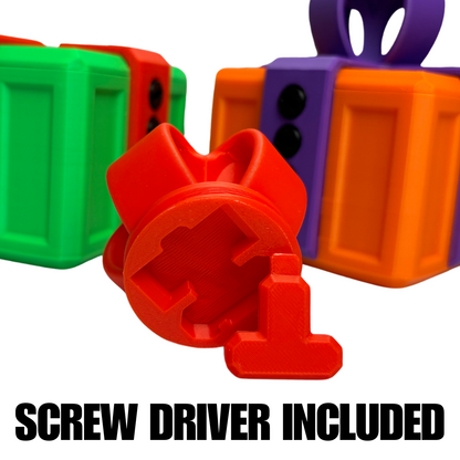 Colorful plastic tools with a screwdriver included Novelty surprise pop-up gift box with elegant bow and hidden prank mechanism for adults