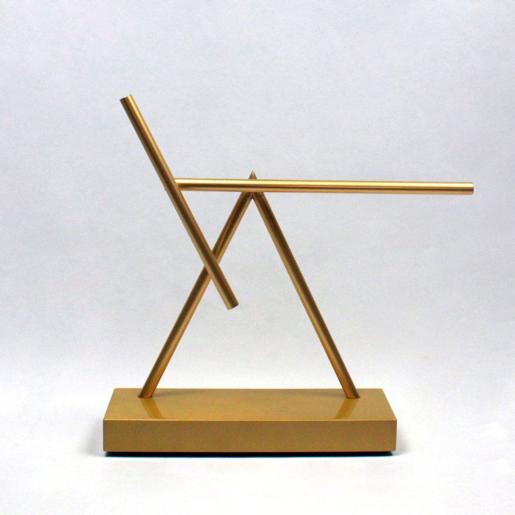 gold swinging sticks kinetic energy sculpture luxury desk perpetual motion art executive office gift for boss – Gold