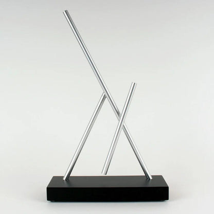 kinetic energy sculpture swinging sticks newton pendulum desk art midcentury modern engineer gift – Black, Gold, Silver