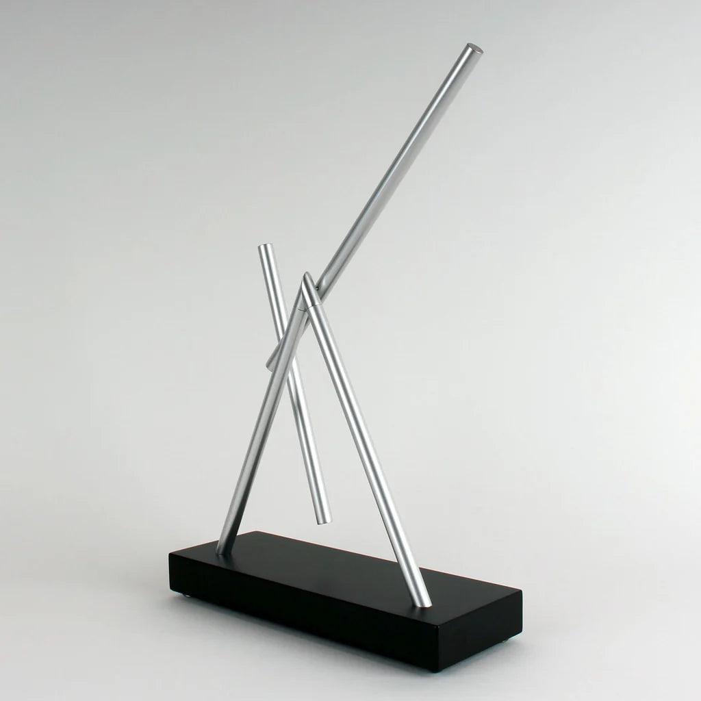 kinetic art sculpture swinging sticks corporate desk gift executive office christmas – Black, Gold, Silver
