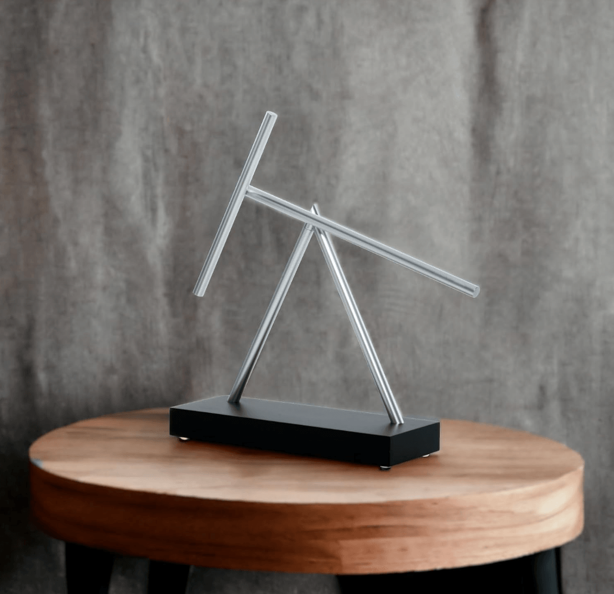 kinetic stress relief desk toy swinging sticks adults momentum sculpture office fidget calming motion gift dad – Black