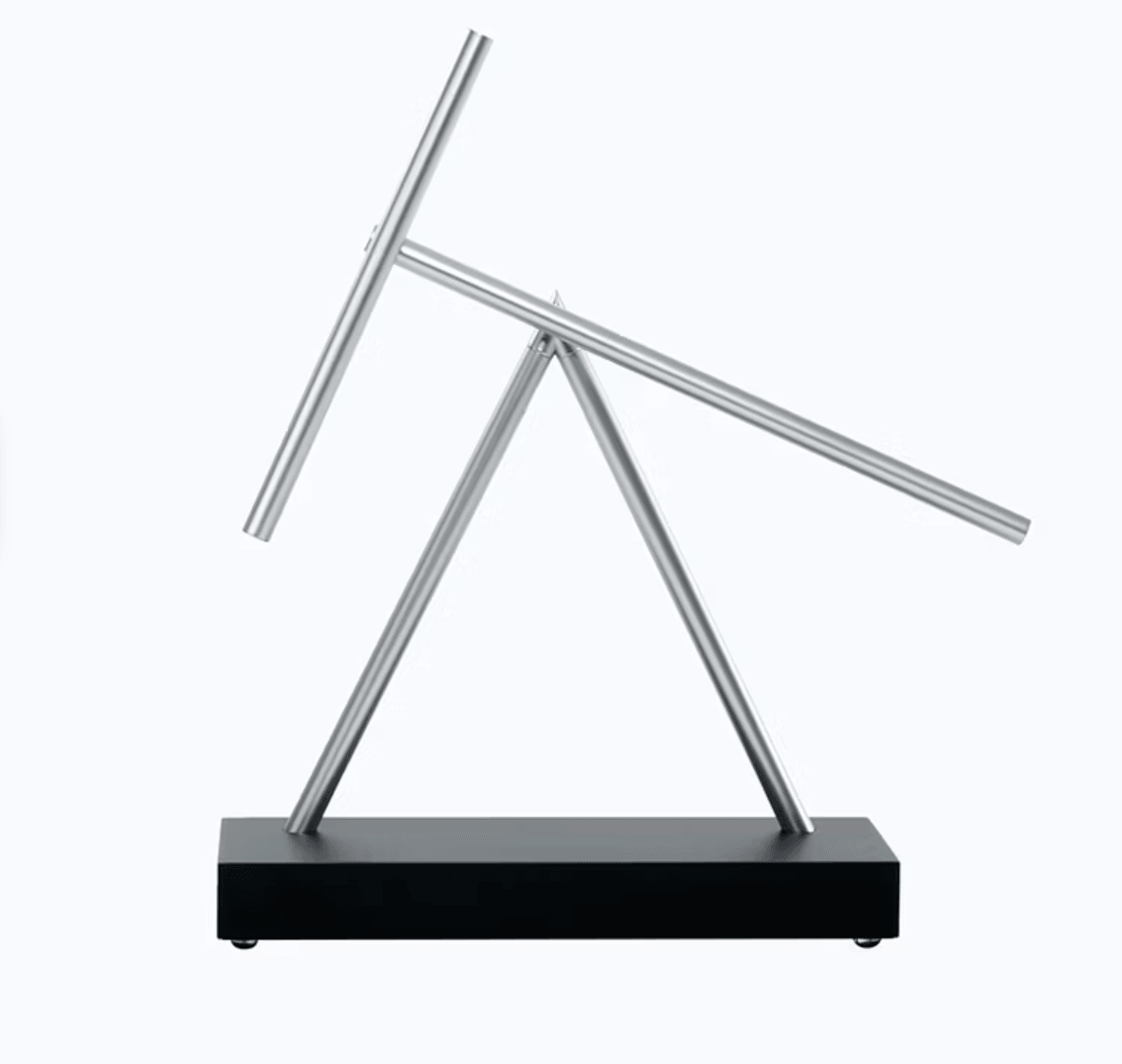 kinetic energy desk sculpture swinging sticks balance art executive office decor newton pendulum engineer gift – Black