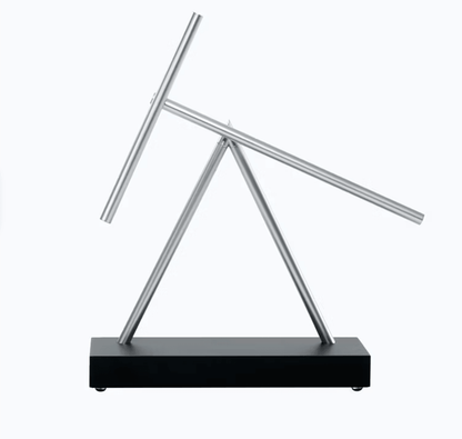 kinetic energy desk sculpture swinging sticks balance art executive office decor newton pendulum engineer gift – Black