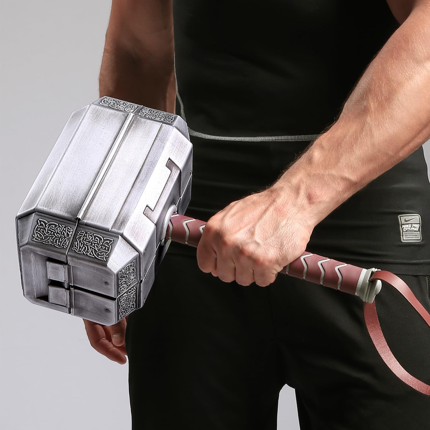 Mjolnir hammer toolbox held in hand showing life-size scale, novelty Thor gift for men and DIY dads who love home repair tools