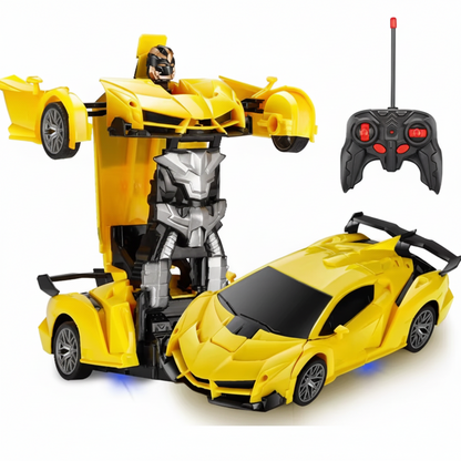 2-in-1 deform robot remote control car toy with directional control during transformation playtime fun – Red, Police, Blue, Yellow, Orange, Pink