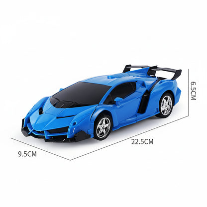 transforming rc car robot 2-in-1 deformation toy with one key transformation led lights remote control – Red, Police, Blue, Yellow, Orange, Pink