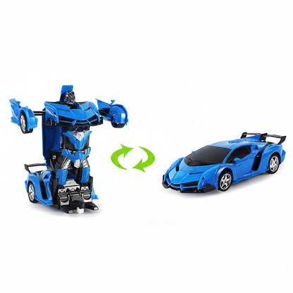 1:18 scale remote control sports car to robot transformer toy with 360 degree rotation for kids playtime fun – Red, Police, Blue, Yellow, Orange, Pink