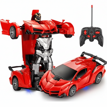 deformation rc toy car with blue led underglow lights drop resistant abs body for indoor outdoor play sessions – Red, Police, Blue, Yellow, Orange, Pink