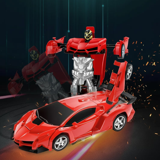 Puzzloria 2-in-1 Transforming RC Car Robot with LED Lights and Remote Control - Available in Red, Blue, Yellow, Orange, Pink, and Police