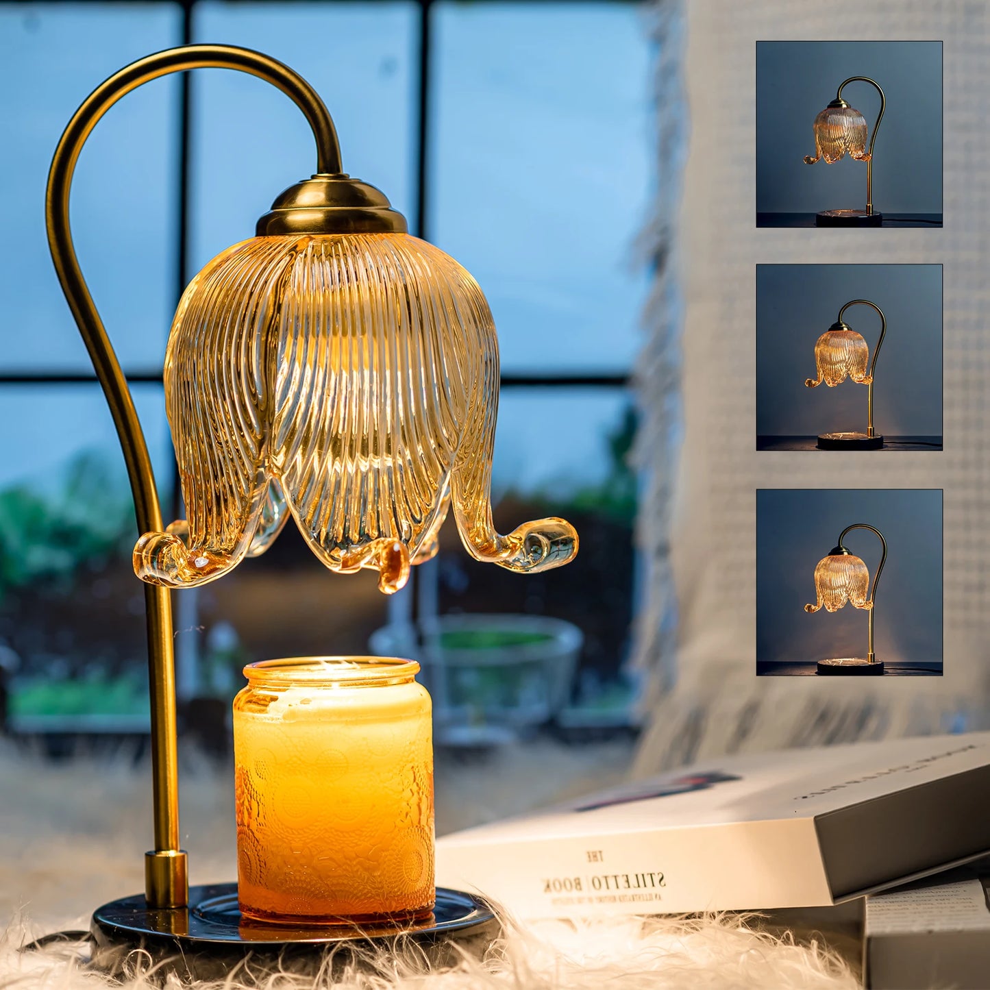 tulip candle warmer table lamp cozy bedroom decor french retro home fragrance