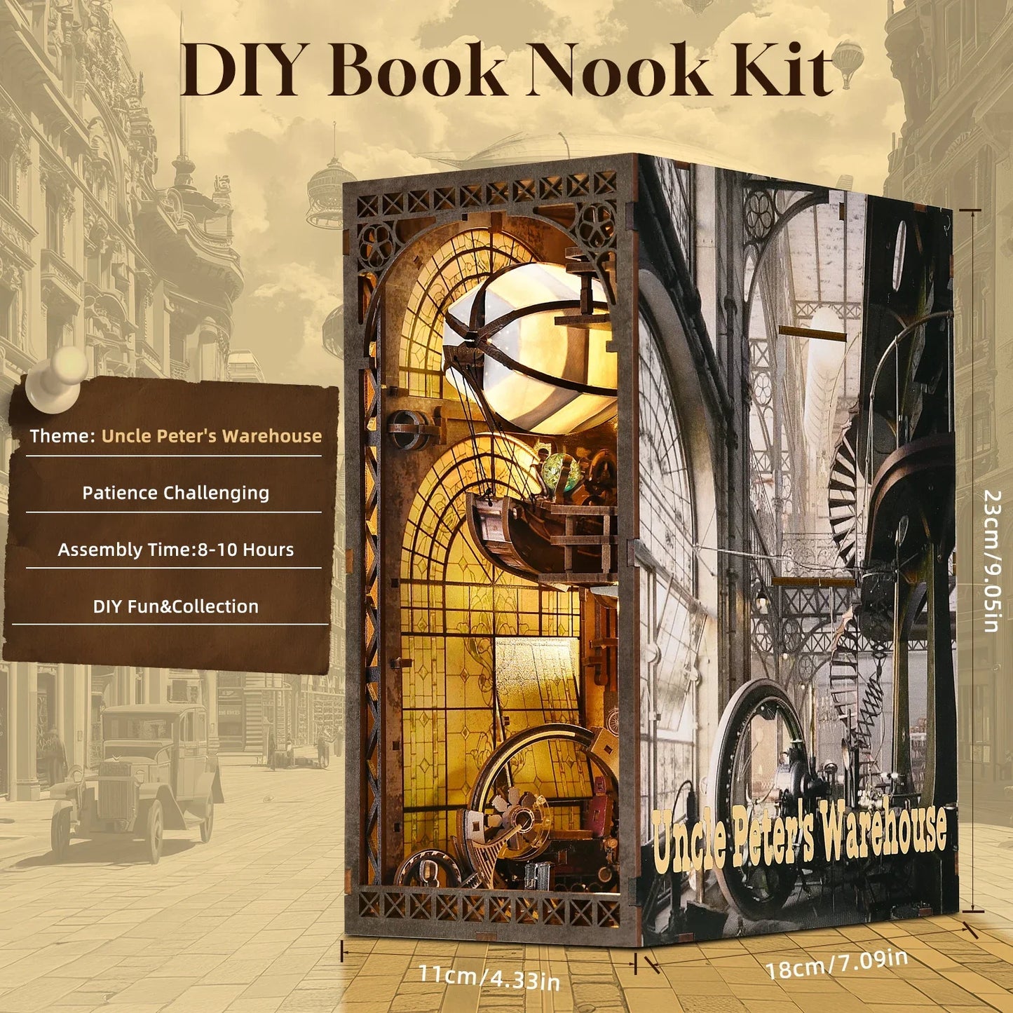 diy book nook shelf insert miniature workshop scene craft kit for adults and teen model builders