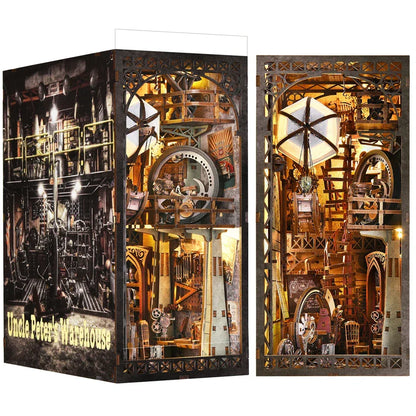 wooden book nook model kit birthday and christmas gift for steampunk fans and miniature collectors