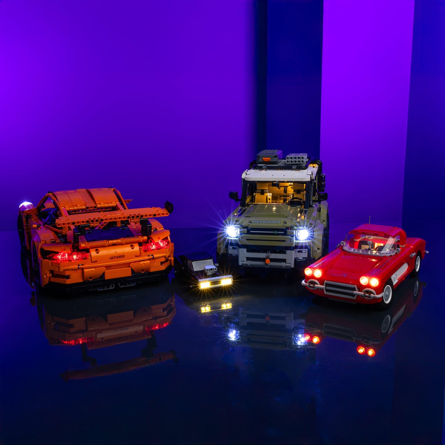 Vehicle LEGO light kit starter pack bundle with multiple LED kits for vehicle themed builds