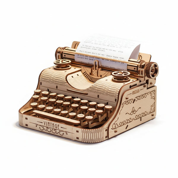 3D wooden puzzle vintage typewriter model kit birch wood desk decor gift for writers