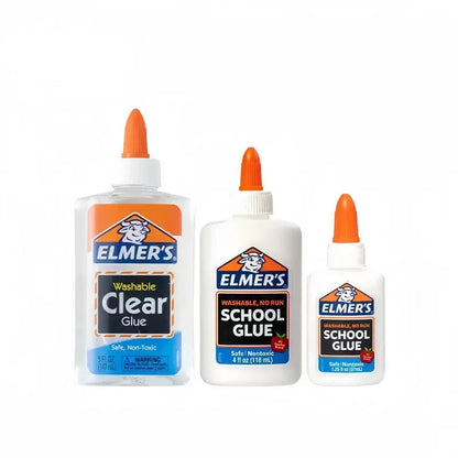 Three bottles of Elmer's glue on a white background ELMERS-1 ELMERS-2 ELMERS-3 ELMERS-4
