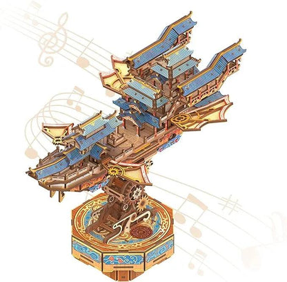 wind voyager pavilion airship puzzle eastern flying palace cascading rooftops adult model kit gift for puzzle enthusiasts – Wind Voyager, Sailing In Fog