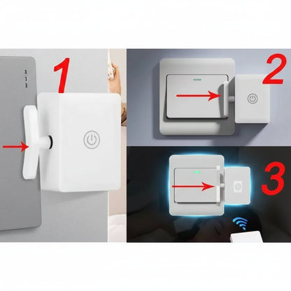 wireless switch pusher robot install steps three-second setup RF remote bedroom lazy gadget – Round Disc Remote, Mini Wall-Switch Remote
