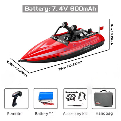WL917 RC jet boat dimensions 26cm length 9.8cm width 8cm height with battery 7.4V 800mAh accessory kit handbag case