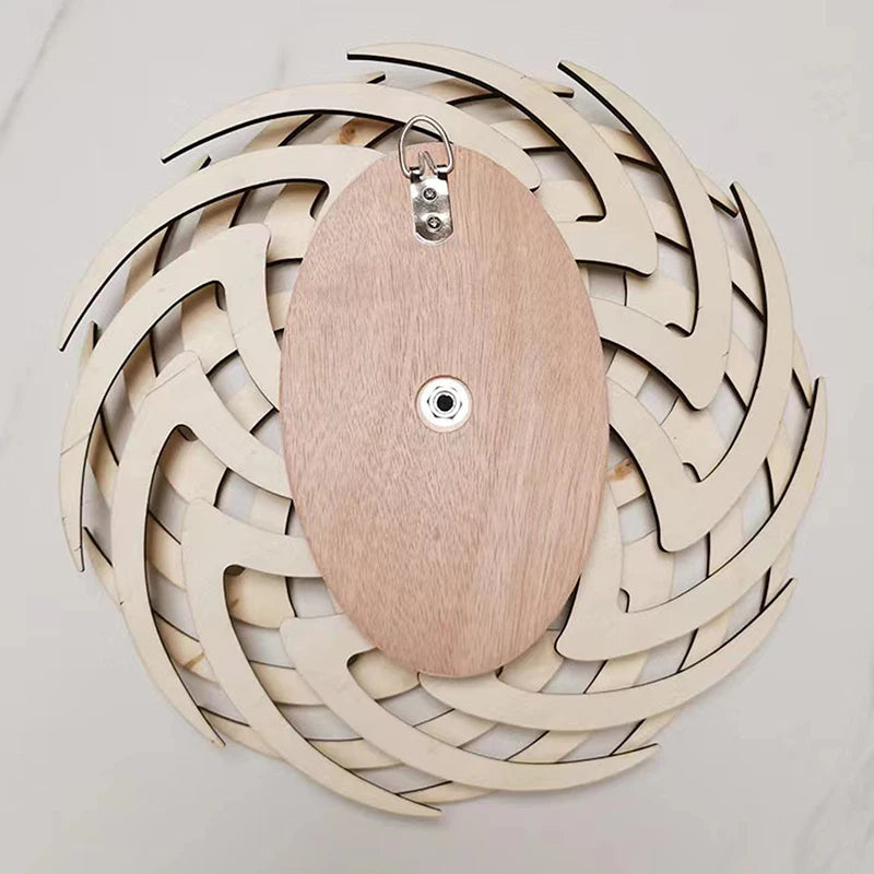 wooden kinetic wall art rotating spiral sculpture handmade living room decor gift Bloom Wave Swirl