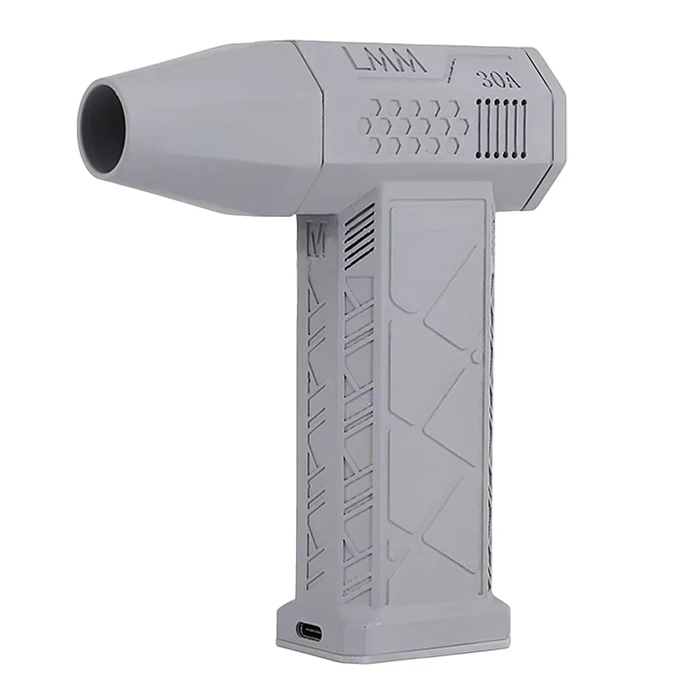 Professional handheld turbojet fan with 130000 RPM brushless motor and LED lighting for powerful air blowing and precision cleaning task