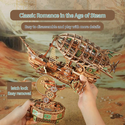 Puzzloria | Sailing In Fog - 3D Mechanical Airship Puzzle