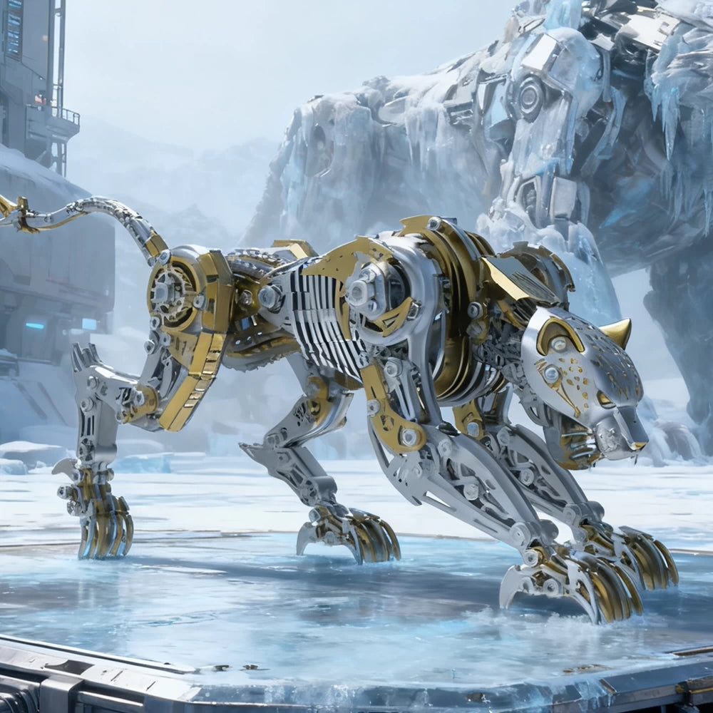 3D Metal Puzzle Steampunk Leopard 300+ Pieces - Mechanical Animal Model Kit for Adults