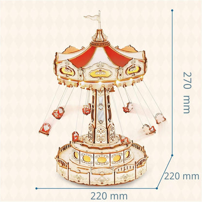 Puzzloria™ | Enchanted Carousel Swing Ride Music Box