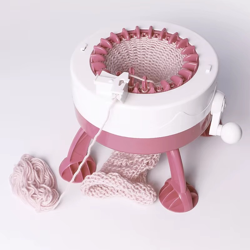 hand crank knitting machine circular loom DIY craft kit for hats scarves socks beginner knitting loom Basic - 22 Needle