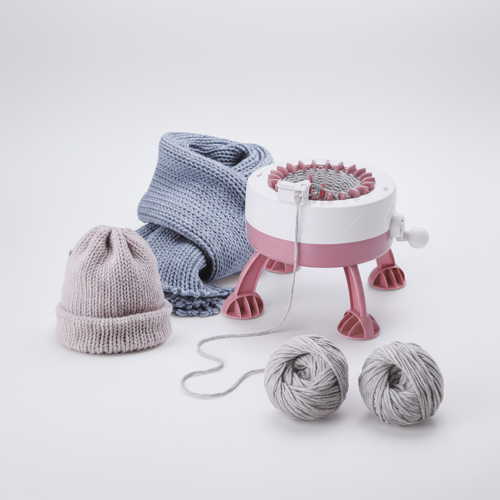 hand crank knitting machine circular loom DIY craft kit for hats scarves socks beginner knitting loom Basic - 22 Needle