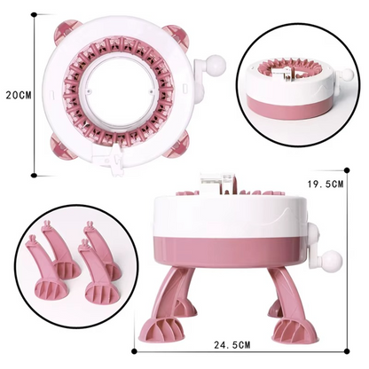 hand crank knitting machine circular loom DIY craft kit for hats scarves socks beginner knitting loom Basic - 22 Needle